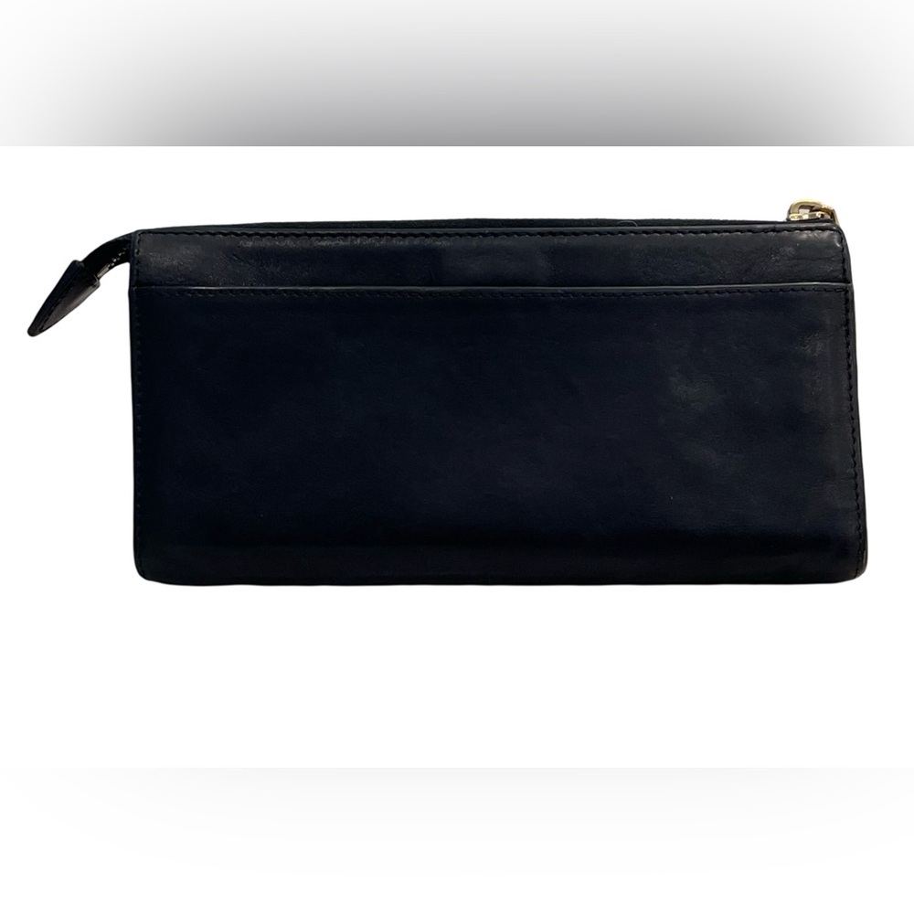 Marc Jacobs Black Leather Wallet Gold Hardware Multi Pocket Zip - Picture 2 of 15